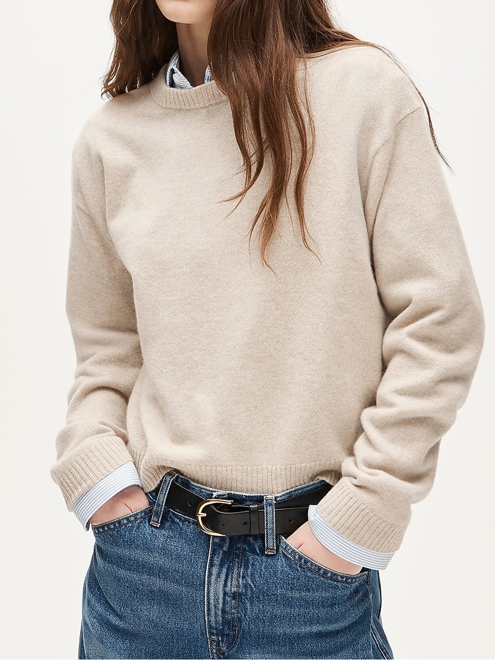 Perfect Cashmere Crewneck J. Crew Cream Size XXL